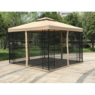 metal gazebo double roof 10 ft. w x 10 ft. d steel patio gazebo WEMFMTO