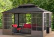 metal gazebo sunjoy 12 ft. w x 14 ft. d metal patio gazebo | YVQOZDK