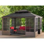 metal gazebo sunjoy 12 ft. w x 14 ft. d metal patio gazebo | YVQOZDK