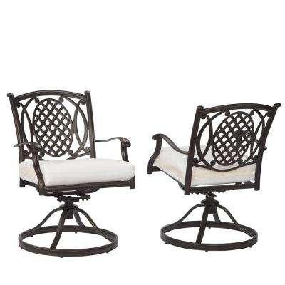 metal outdoor chairs belcourt custom swivel rocking metal outdoor dining chair (2-pack) with  cushions PZGQRIV