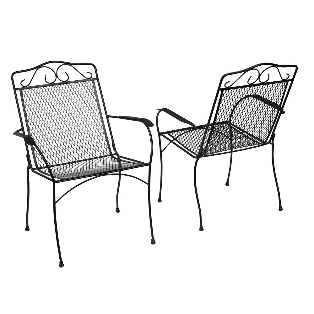 metal outdoor chairs hampton bay nantucket metal outdoor dining chair (2-pack) AOABDFV