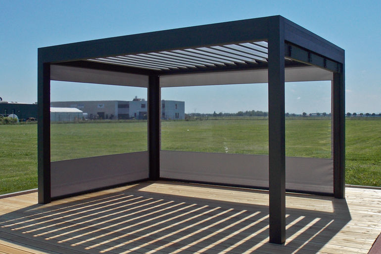 metal pergola self-supporting pergola / metal / with mobile slats ... VKRAABN