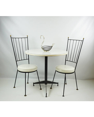 mid century antarenni wrought iron chairs table set /paul mccobb style ZFWAOQI