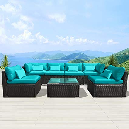 modenzi 7g-u outdoor sectional patio furniture espresso brown wicker sofa  set OOXYINM