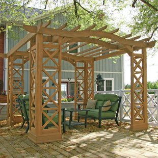 modern pergola preston 12 ft. w x 14 ft. d solid wood pergola HFZHQUF