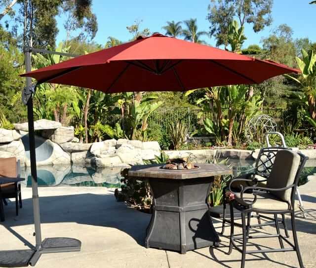 offset patio umbrella - rust-red 10u2032 cantilever FAFRHDP