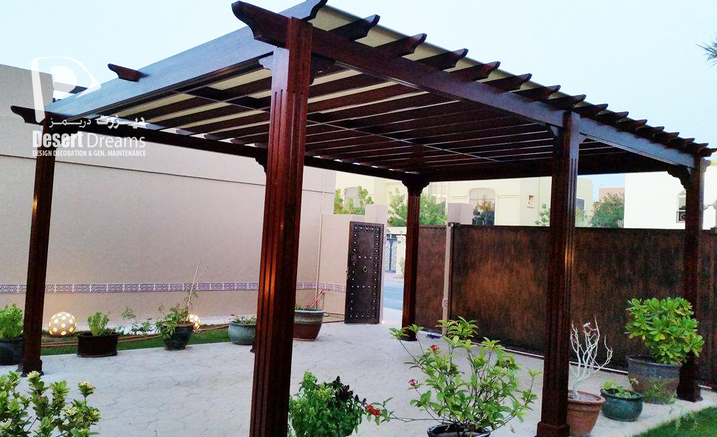 our new project wooden pergola al mizhar, dubai. SMGXNDQ