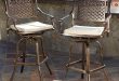 outdoor bar stools amazon.com : sierra outdoor cast aluminum swivel bar stools w/cushion (set JOVUNUV
