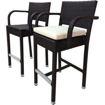 outdoor bar stools sunflower espresso all-weather wicker patio outdoor bar stool ... ROTTOZZ