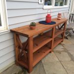 outdoor buffet table outdoor buffet/server built from cedar using ana whiteu0027s rustic x console UMDIZLJ