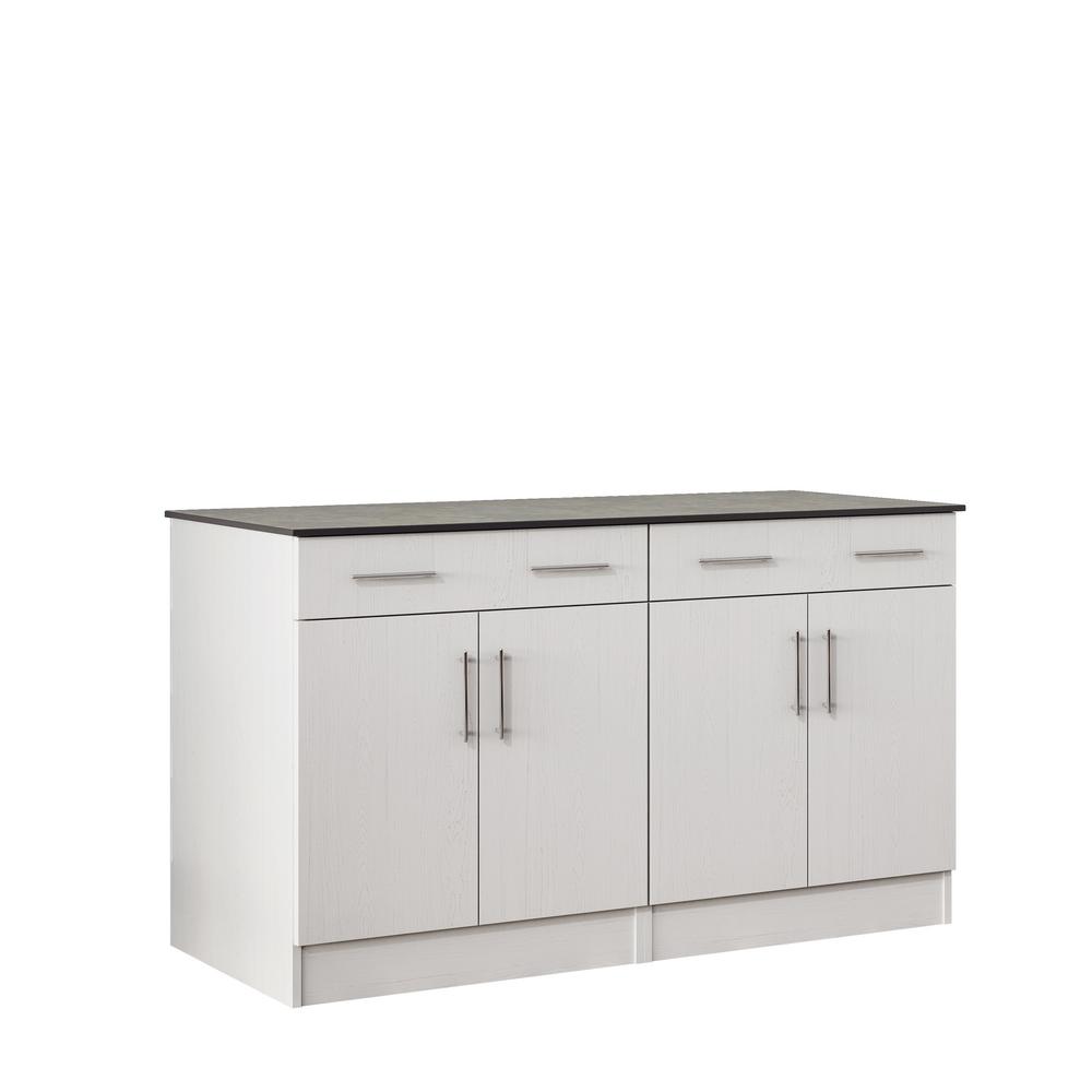 outdoor cabinets with countertop 4 door and 2 drawer in white SUMYMNW