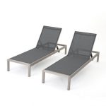 outdoor chaise lounge lacon mesh chaise lounge set (set of 2) XNLOWVM