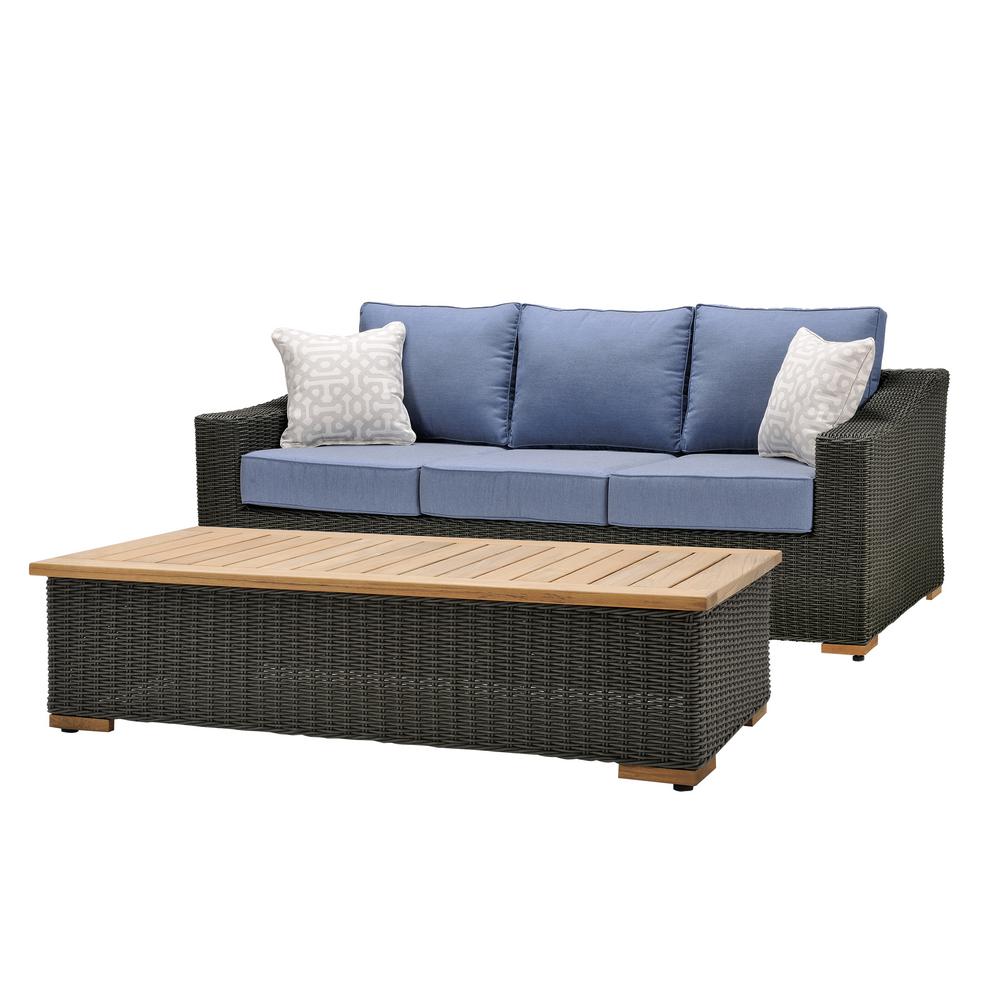 outdoor couch la-z boy new boston 2-piece wicker outdoor sofa and coffee table set CRVCGJH