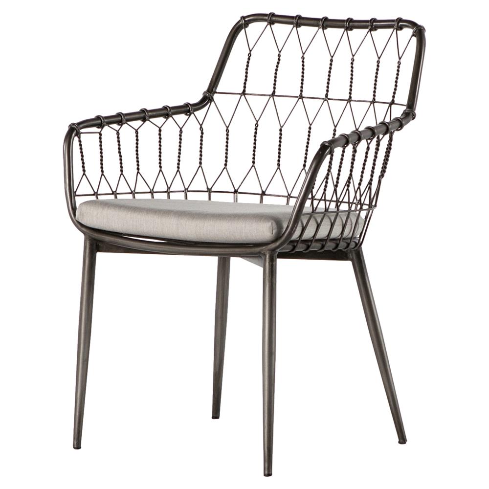 outdoor dining chairs albin hairpin iron rattan outdoor dining chair | kathy kuo home JDNMKDH