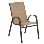 outdoor dining chairs hampton bay mix and match stackable sling outdoor dining chair in cafe EGXVQMD