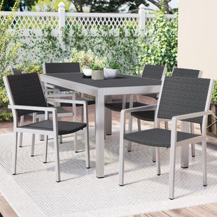 outdoor dining sets durbin 7 piece aluminum dining set TJPTOTI