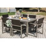 outdoor dining table 7 piece dining set ZPINFDJ