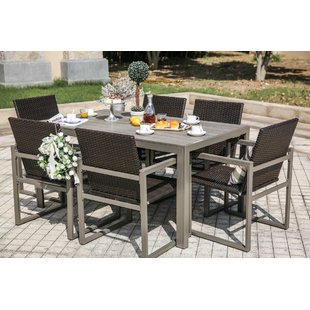 outdoor dining table 7 piece dining set ZPINFDJ