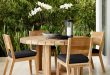 outdoor dining table larnaca outdoor round dining table | williams sonoma OXQQZBW