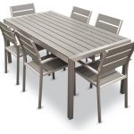 outdoor dining table outdoor aluminum resin 7-piece dining table and chairs set KUEVURG