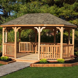 outdoor gazebo 18 ft. w x 12 ft. d solid wood patio gazebo TTNARDF