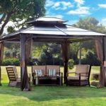 outdoor gazebo image is loading 10-x-12-hardtop-metal-steel-roof-outdoor- XJTBFPR