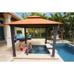 outdoor gazebo stc paragon-outdoor 10 ft. x 10 ft. gazebo with rust sunbrella canopy OJAXRTJ