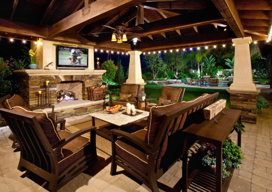 outdoor living ideas outdoor living spaces tv on wall ERYGKKQ