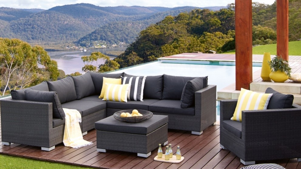 outdoor lounge buy newport outdoor 7-piece modular lounge setting | harvey norman au SEYQFZT