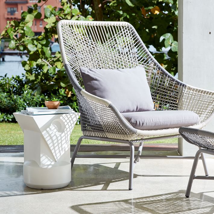 outdoor lounge chairs huron outdoor large lounge chair + cushion | west elm FRIEPWY