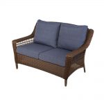 outdoor loveseat hampton bay spring haven brown all-weather wicker outdoor patio loveseat  with THXUMSL