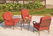 outdoor patio furniture sets oak cliff 4-piece metal outdoor deep seating set with chili cushions YTSUBWD