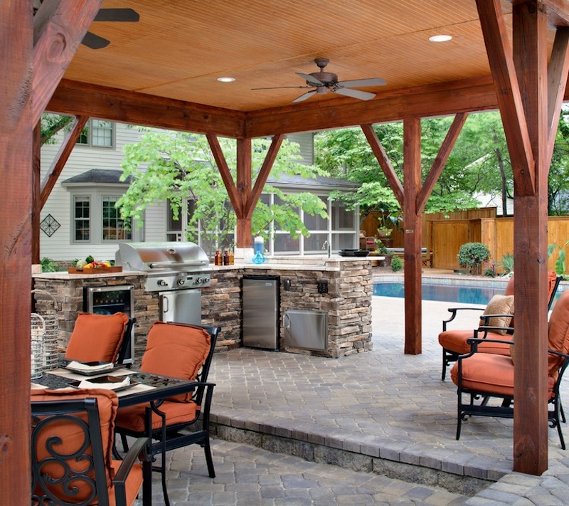 outdoor patio ideas stone outdoor kitchen FRHOGFS