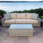 outdoor patio sets monterey 4 piece sectional outdoor patio set w/ 2 club chairs KNWHTOH