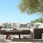 outdoor sectionals ... espresso torrey all-weather wicker square arm sectional set, espresso JERWSDY