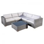 outdoor sectionals santa rosa 6pc wicker seating sectional set with cushions - christopher UBFCOBS