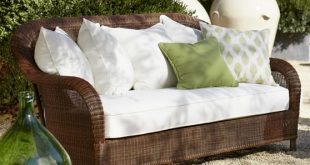 palmetto all-weather wicker sofa, honey PHMSRQL