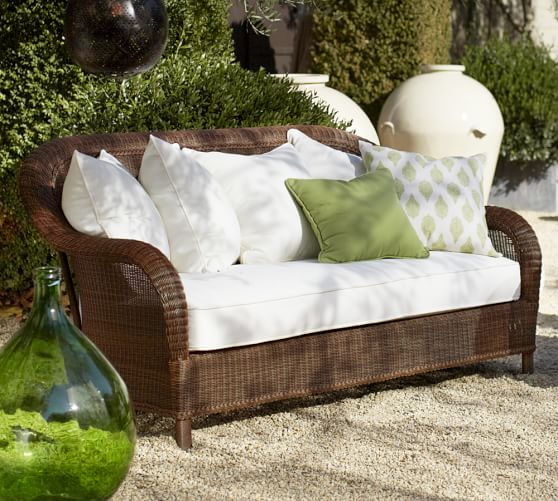 palmetto all-weather wicker sofa, honey PHMSRQL