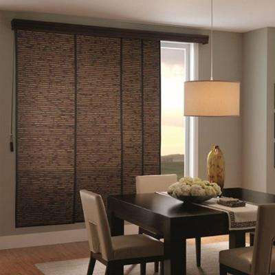 panel track blinds woven wood sliding panel CQSNBZL