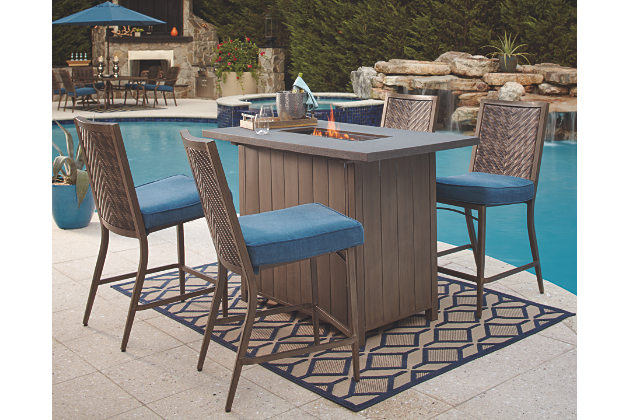 partanna 5-piece outdoor bar table set, , large ... KXZHCGV