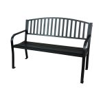 patio benches garden treasures 23.63-in w x 50-in l black steel patio bench FBCONME