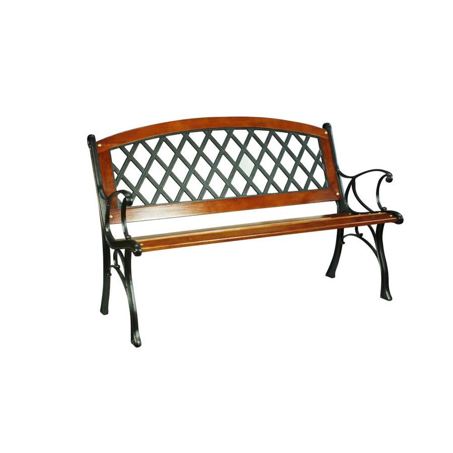 patio benches garden treasures 25.95-in w x 50-in l brown steel patio bench DEMZHHJ