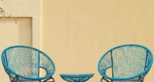 patio chair sarcelles woven wicker patio chairs by corvus (set of 2) (blue - QXDWJBB