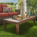 patio coffee table yasawa wood brown patio cushioned rectangular coffee table ottoman inspire  q SEXAEFU