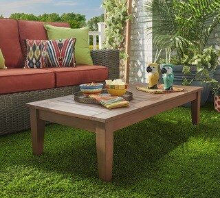 patio coffee table yasawa wood brown patio cushioned rectangular coffee table ottoman inspire  q SEXAEFU