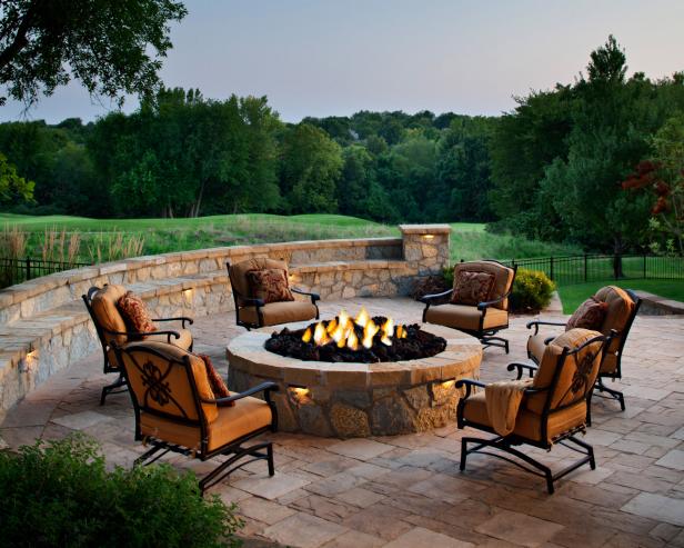 patio fireplace round fire pit for entertaining UOHMIOK