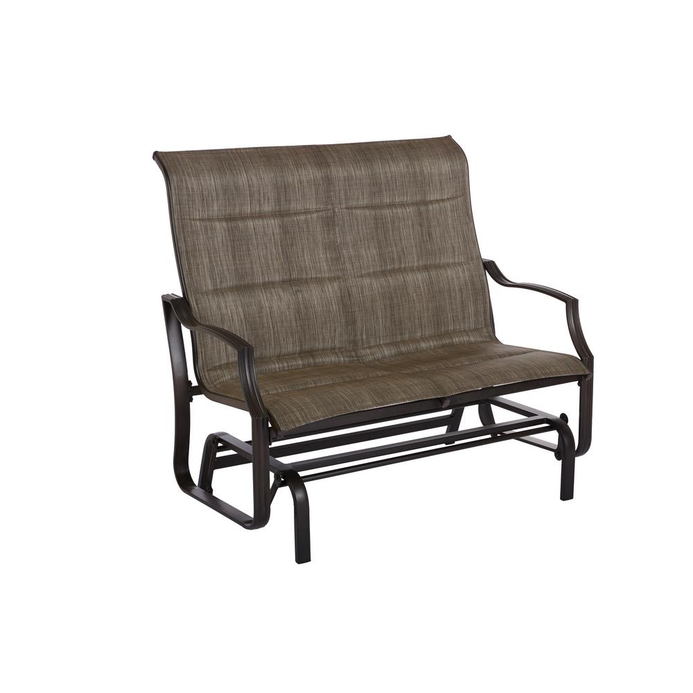 patio glider statesville pewter aluminum outdoor glider JBWSXWM