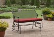 patio glider swing wrought iron metal bench outdoor furniture front porch QEEVXUW