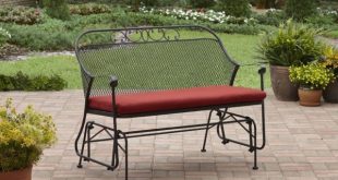 patio glider swing wrought iron metal bench outdoor furniture front porch QEEVXUW