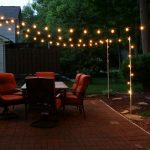 patio lighting support poles for patio lights made from rebar and electrical conduit WHCCRPG